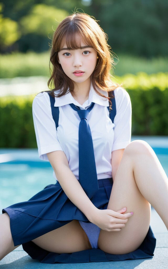 サンプル画像2:乱れ気味の制服から見えた時のお得感。AIグラビア写真集(デジタル・ヴィジョン・メディア) [d_359084]