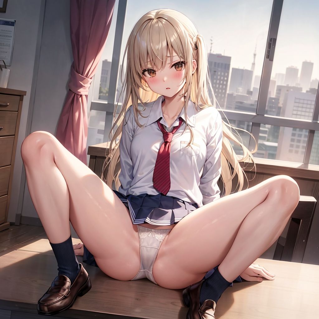 サンプル画像1:開脚する制服少女412人(AI創造美女) [d_359112]