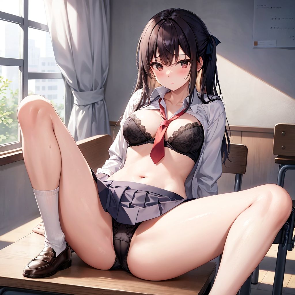 サンプル画像3:開脚する制服少女412人(AI創造美女) [d_359112]