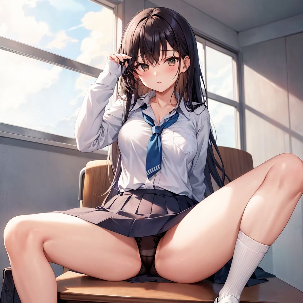 サンプル画像5:開脚する制服少女412人(AI創造美女) [d_359112]