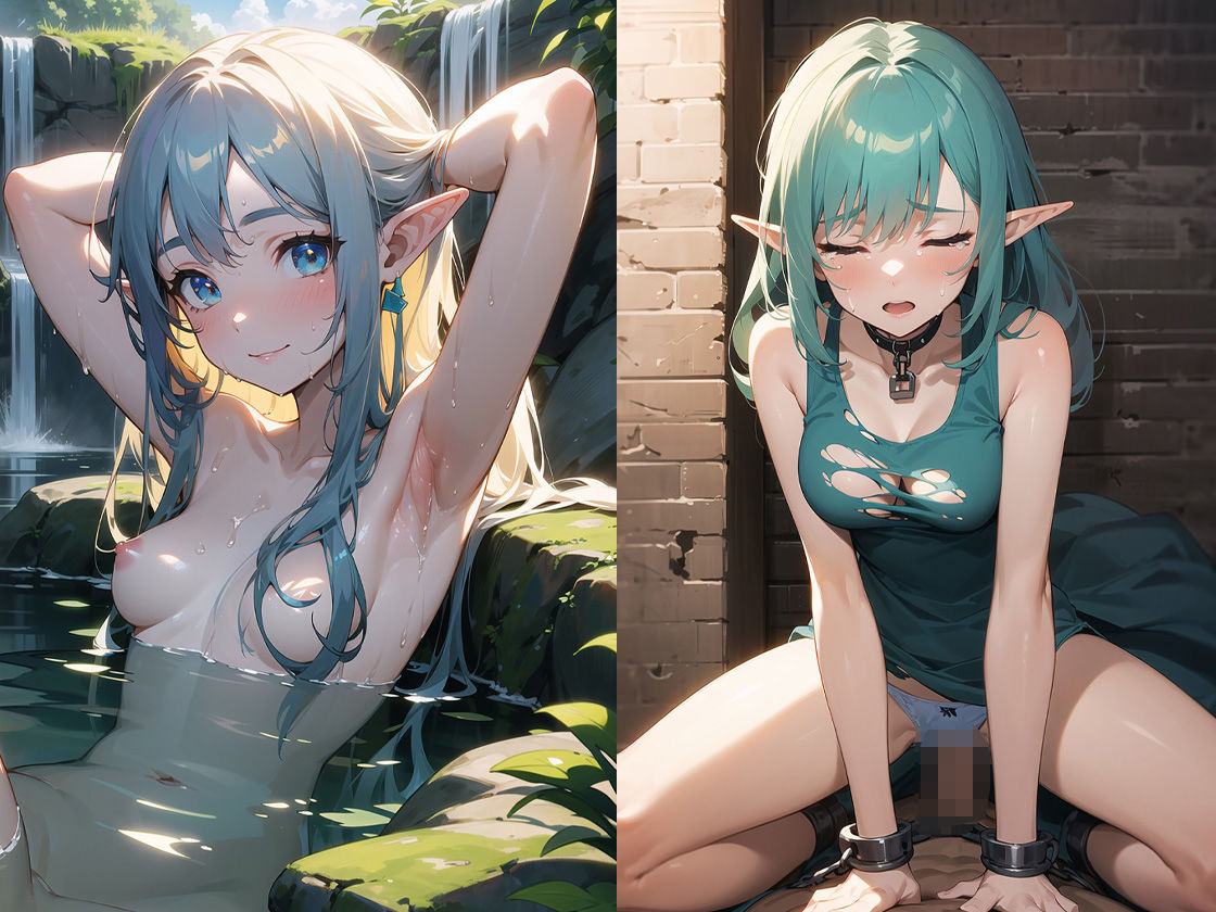 サンプル画像6:【4K高画質】奴●堕ちエルフ(猫パンチ) [d_359141]