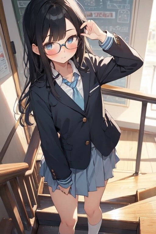 サンプル画像1:黒髪メガネ少女のちょっとえっちな画像(ニワトリドリーム) [d_359264]