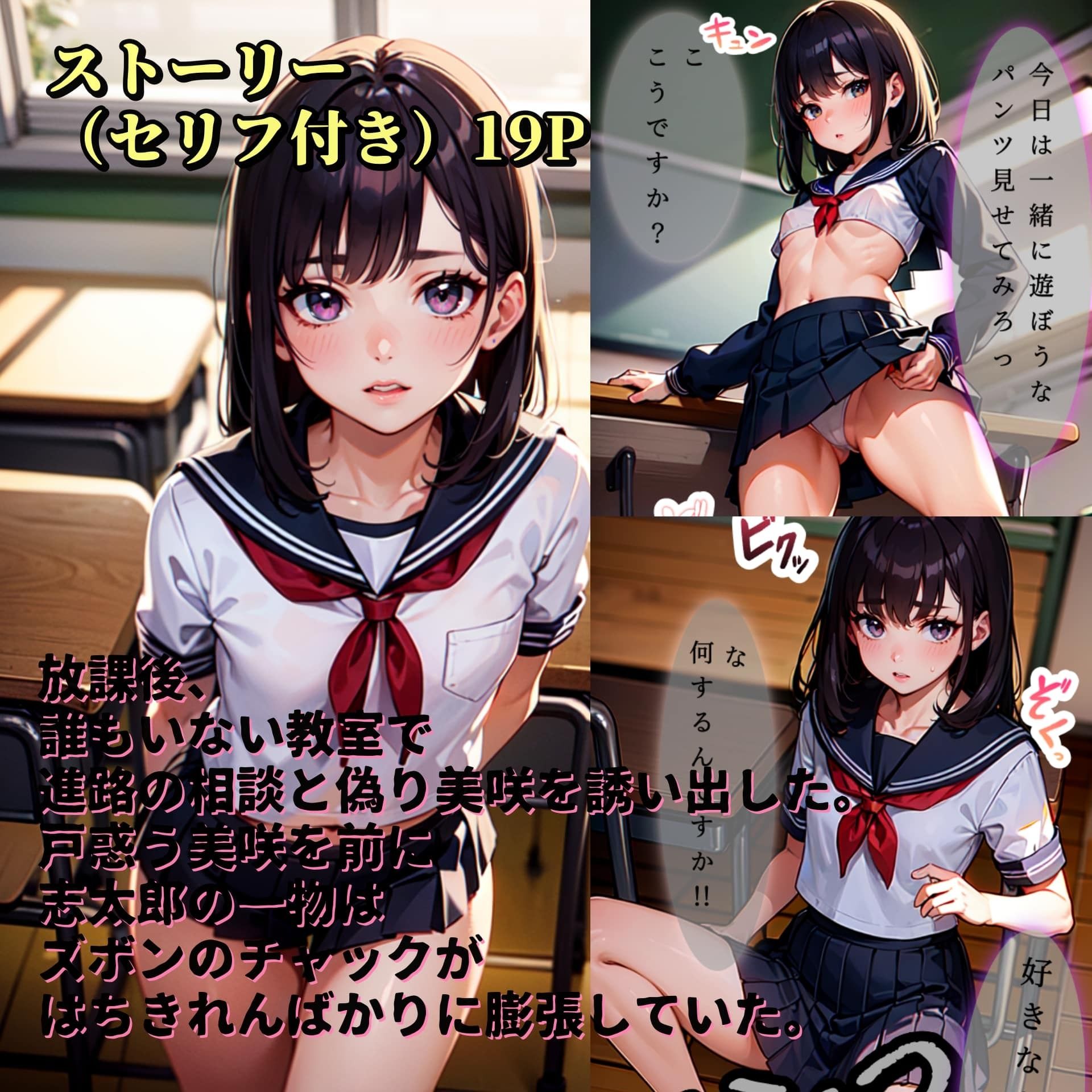 サンプル画像6:クラスの大人しい貧乳女子をいっぱい辱めちゃった話〜狙われた背徳学園〜(極太バッハ) [d_359311]