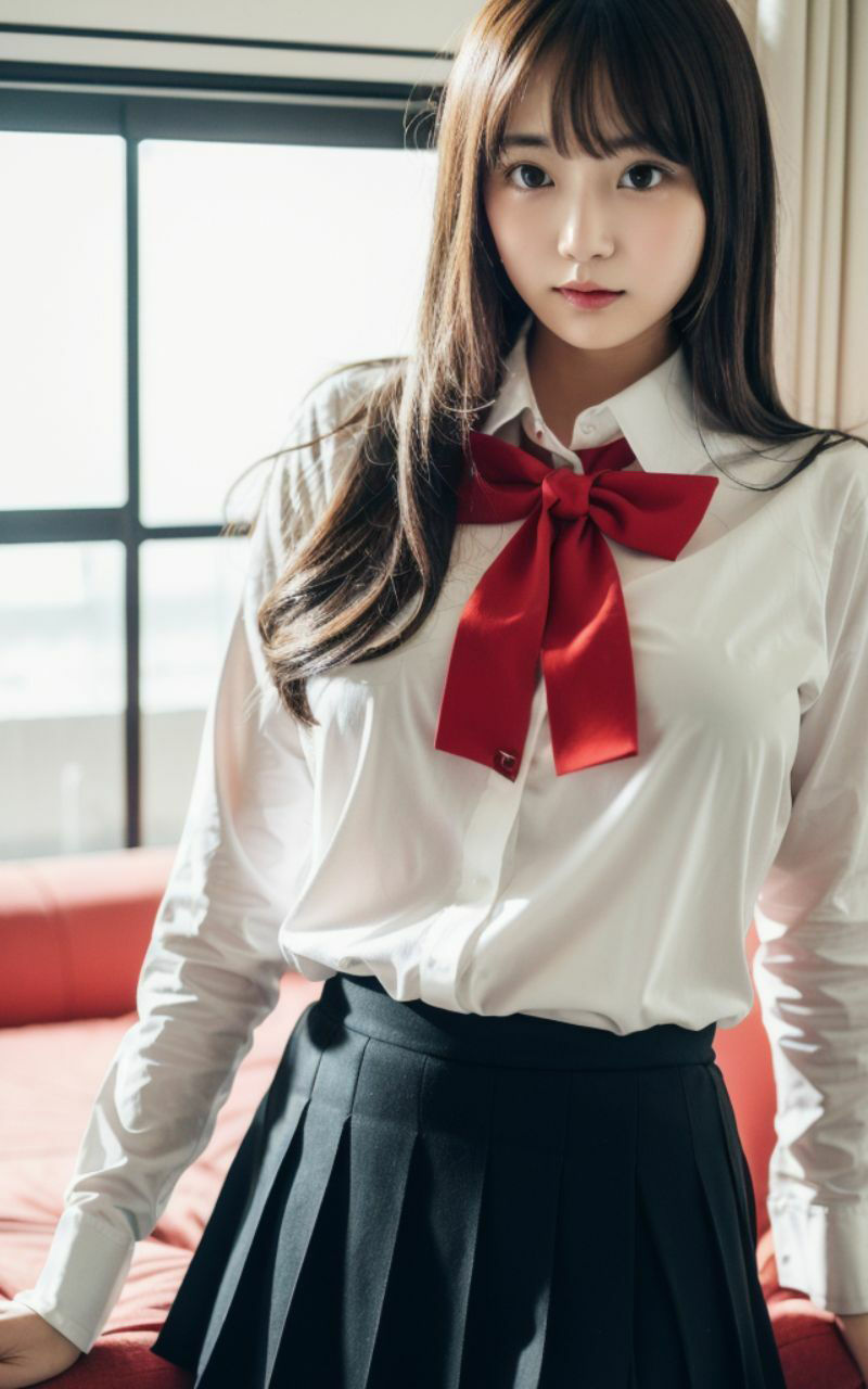 サンプル画像1:女子校生 初？マル秘？撮影会（418ページ）(AI美女Lover) [d_359492]