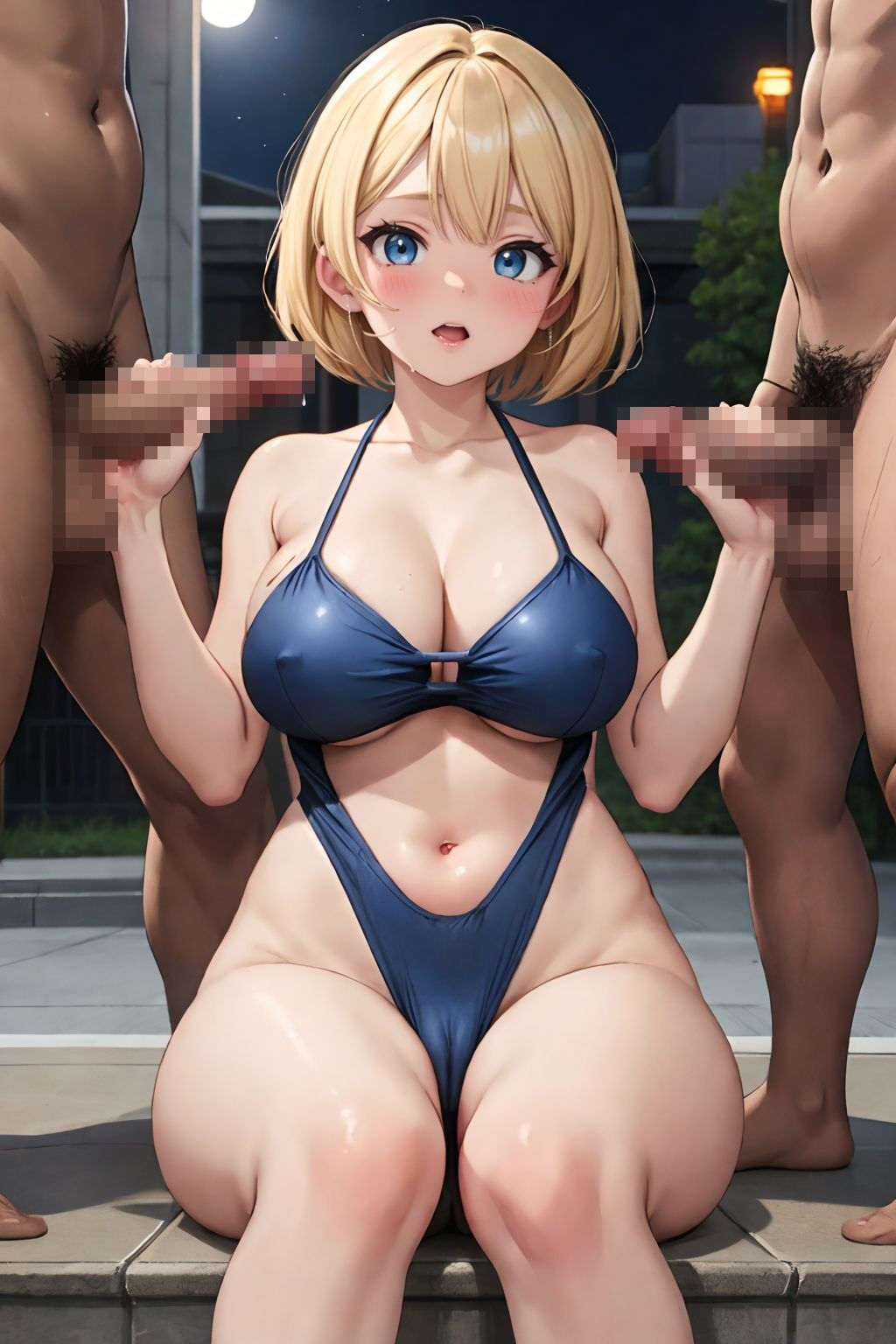 サンプル画像4:路上の伝説 夜道スク水着(だらだら2) [d_359700]