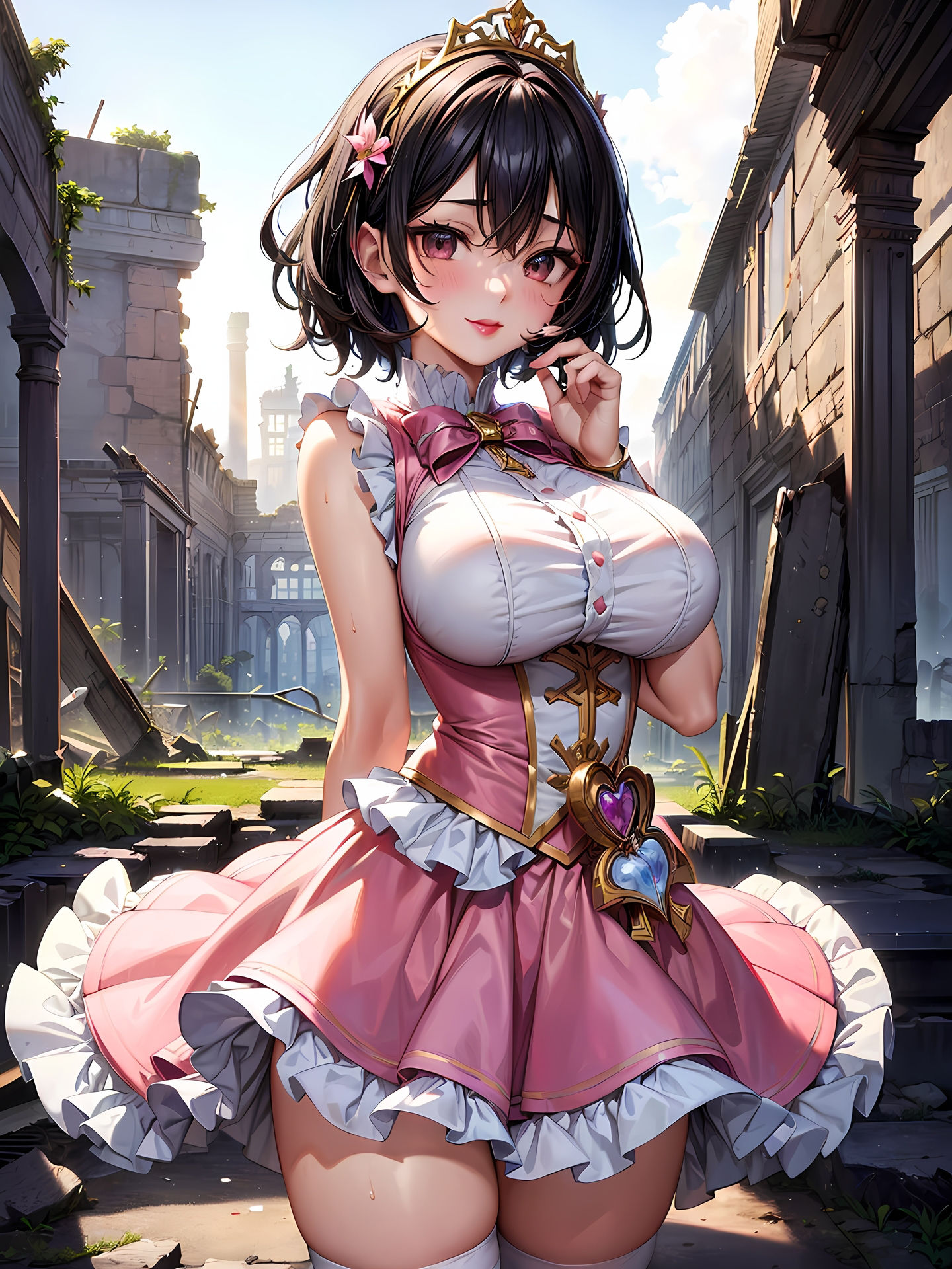 サンプル画像1:〜魔法少女アフター〜過去の素性がオタクの旦那にバレて、昔の衣装で写真を撮られるCG集(妄想サチュレーション) [d_359731]