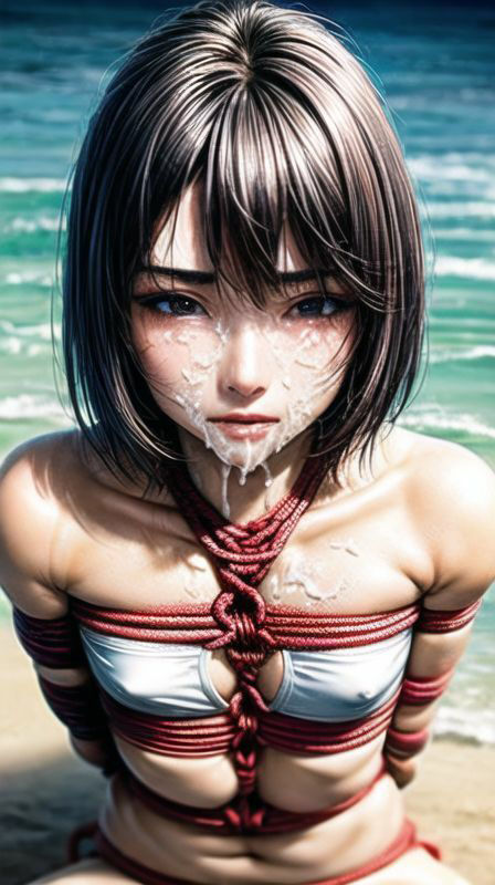 サンプル画像2:縄水着海水浴（貧乳）(AIイラストラボ) [d_359763]