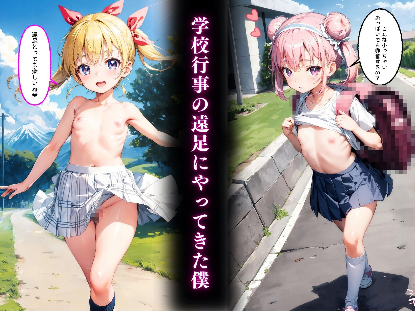 サンプル画像1:エッチな少女たちとの遠足がエロすぎたw【セリフ付き】(AI Beauties Lab) [d_359865]