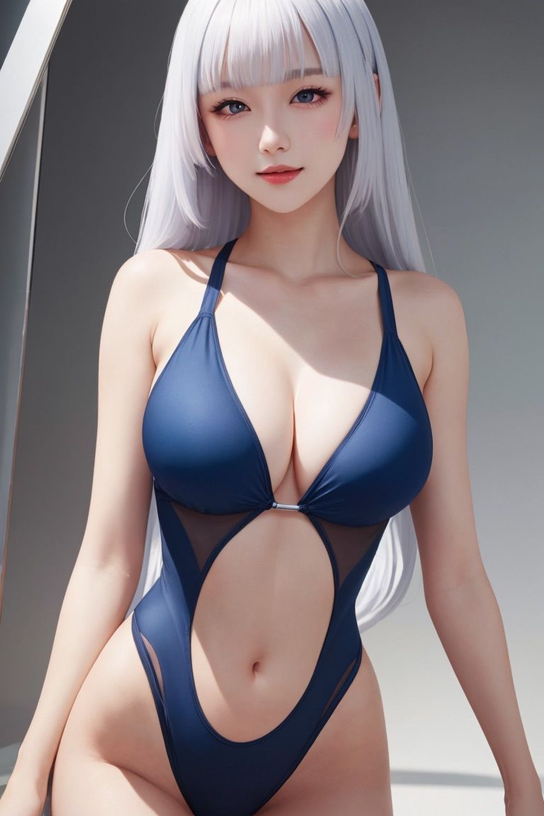 サンプル画像2:【R-15】ハイレグ水着美少女写真集【AIグラビア】(狐娘の遊び場) [d_360115]