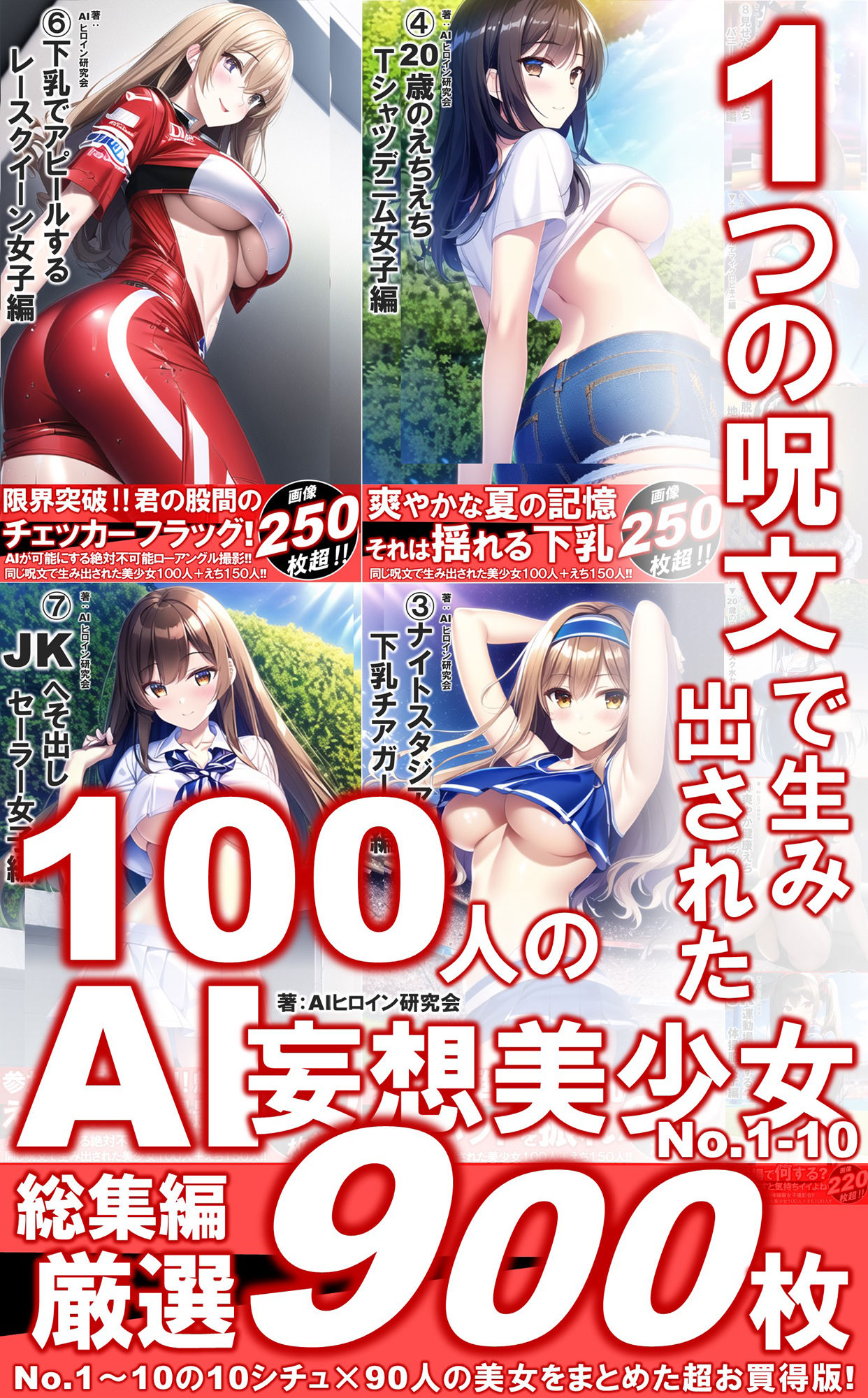 サンプル画像1:1つの呪文で生み出された100人のAI妄想美少女-総集編【No.1-10から厳選美女900人編】(AIヒロイン研究会) [d_360176]