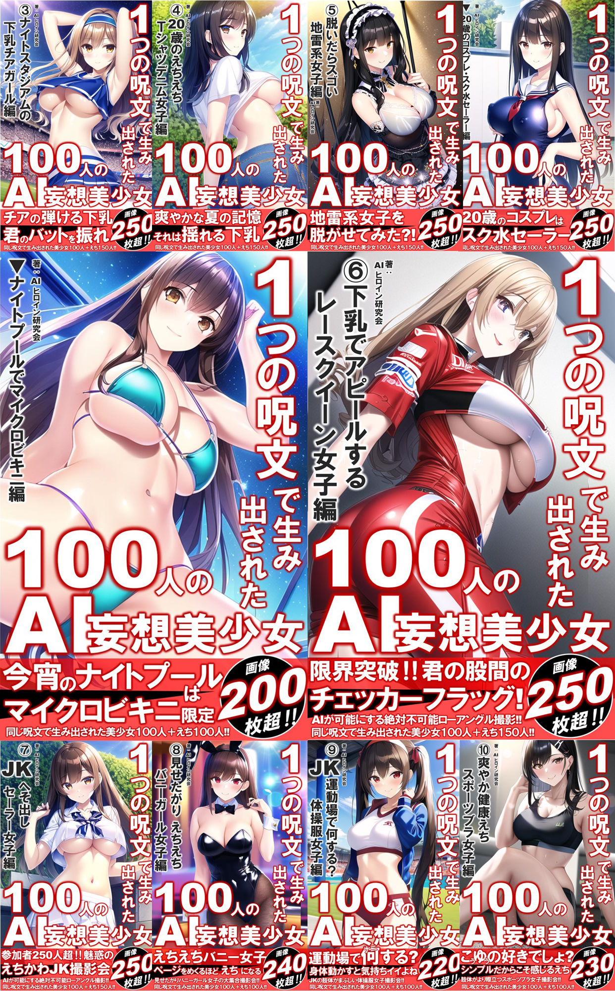 サンプル画像2:1つの呪文で生み出された100人のAI妄想美少女-総集編【No.1-10から厳選美女900人編】(AIヒロイン研究会) [d_360176]