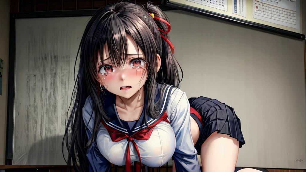 サンプル画像5:巨乳むき出し！凌●されつくされた絶望的な顔のJKイラスト【197枚】(娘娘飯店) [d_360187]