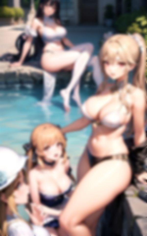 サンプル画像2:淫乱水着メイドとプールでHなハーレム天国(AIハッピー) [d_360208]