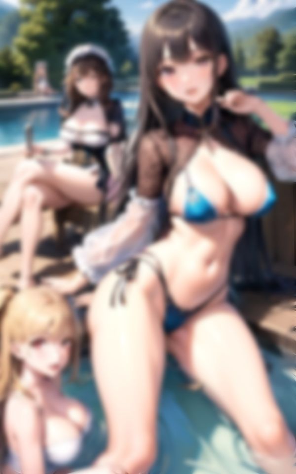 サンプル画像3:淫乱水着メイドとプールでHなハーレム天国(AIハッピー) [d_360208]