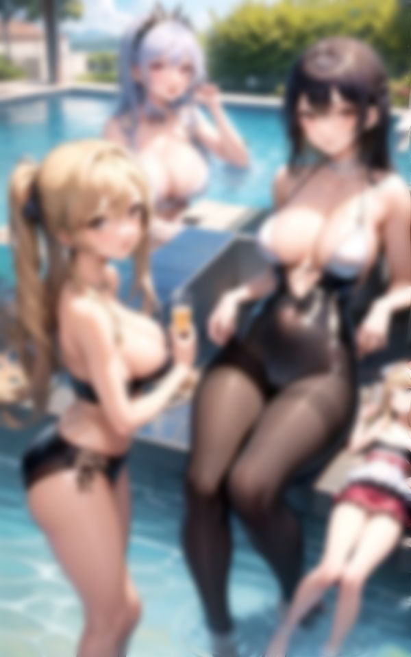 サンプル画像5:淫乱水着メイドとプールでHなハーレム天国(AIハッピー) [d_360208]