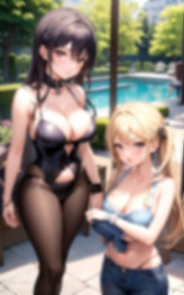 サンプル画像6:淫乱水着メイドとプールでHなハーレム天国(AIハッピー) [d_360208]