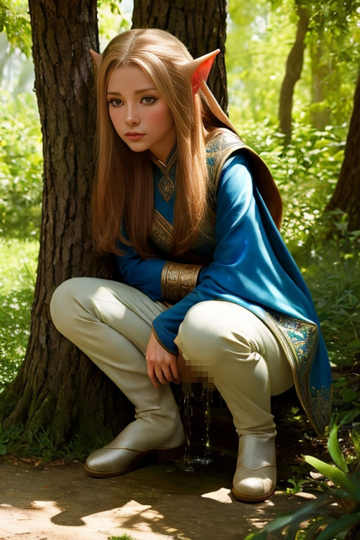 サンプル画像4:エルフのおもらし/放尿姿(P-AI planning) [d_360247]