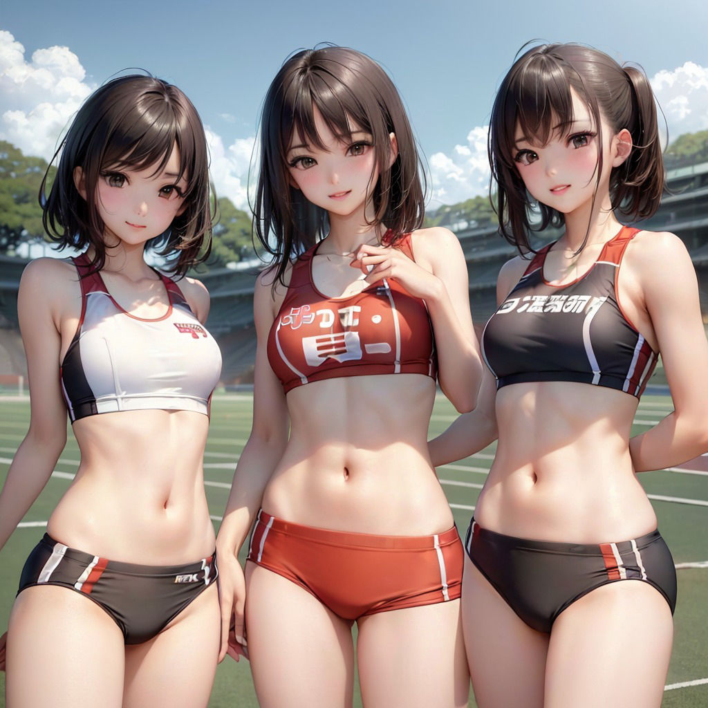 サンプル画像2:油断大敵！剛毛陸上女子甘々な処理激写！(AI@HUB) [d_360321]