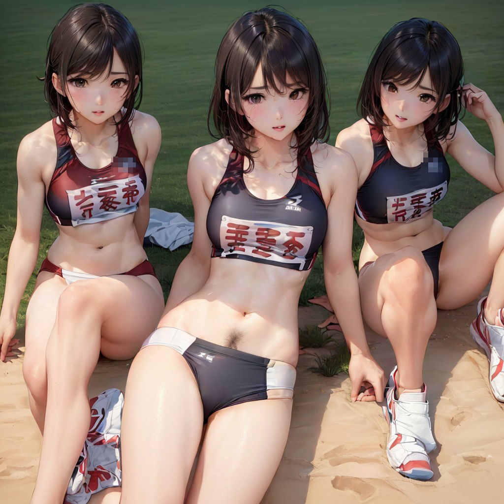 サンプル画像3:油断大敵！剛毛陸上女子甘々な処理激写！(AI@HUB) [d_360321]