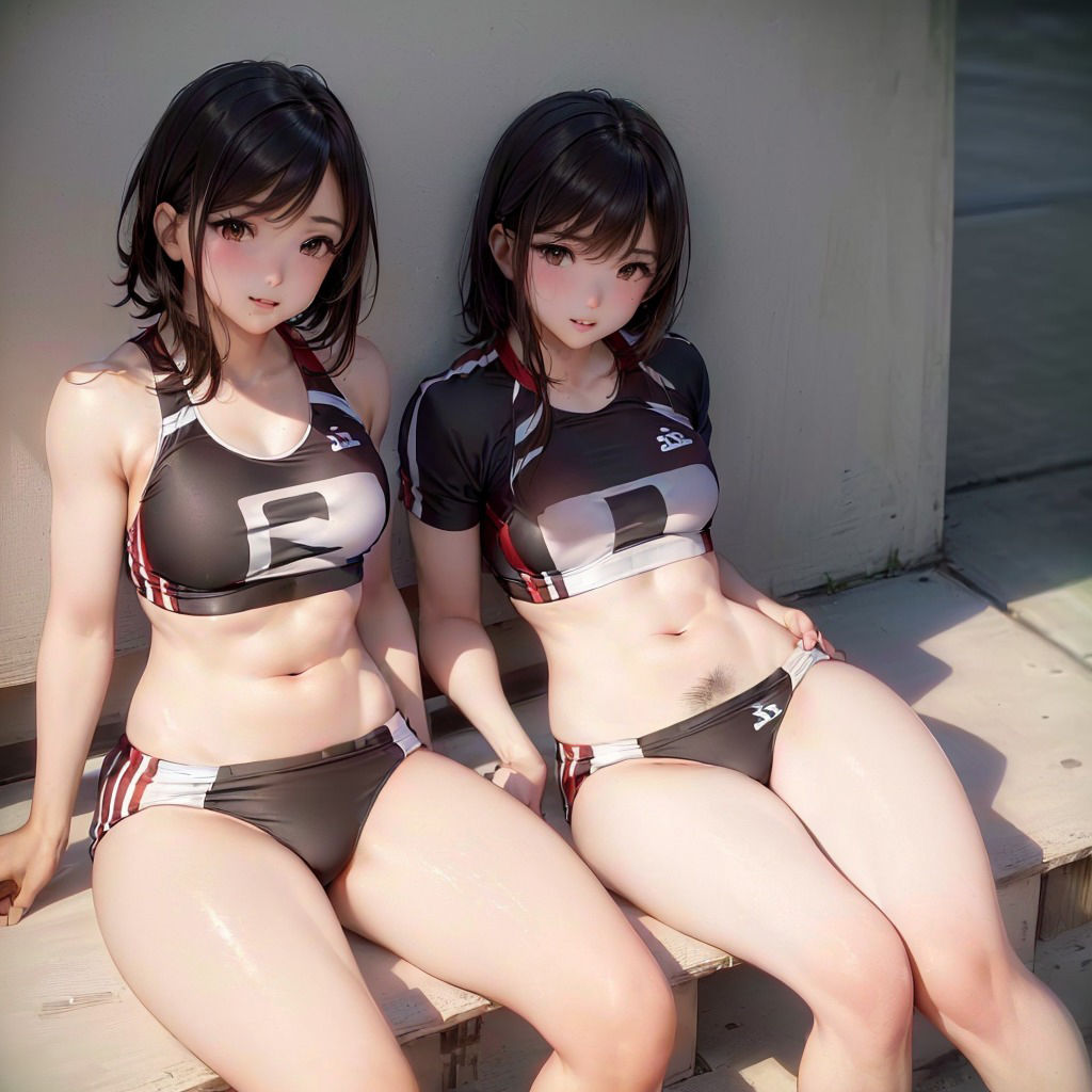 サンプル画像4:油断大敵！剛毛陸上女子甘々な処理激写！(AI@HUB) [d_360321]