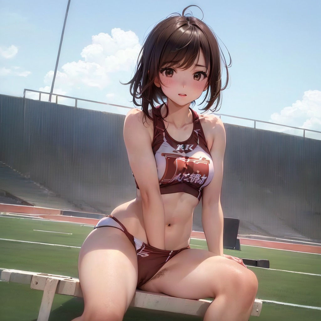 サンプル画像5:油断大敵！剛毛陸上女子甘々な処理激写！(AI@HUB) [d_360321]