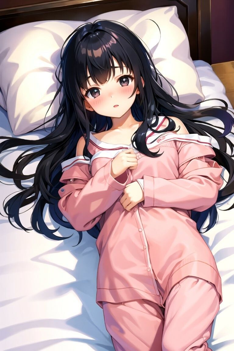 サンプル画像1:ベッドの上の清楚系黒髪美少女集(MSファンタジー) [d_360370]