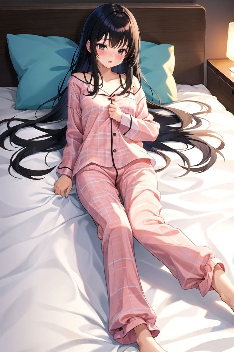 サンプル画像2:ベッドの上の清楚系黒髪美少女集(MSファンタジー) [d_360370]