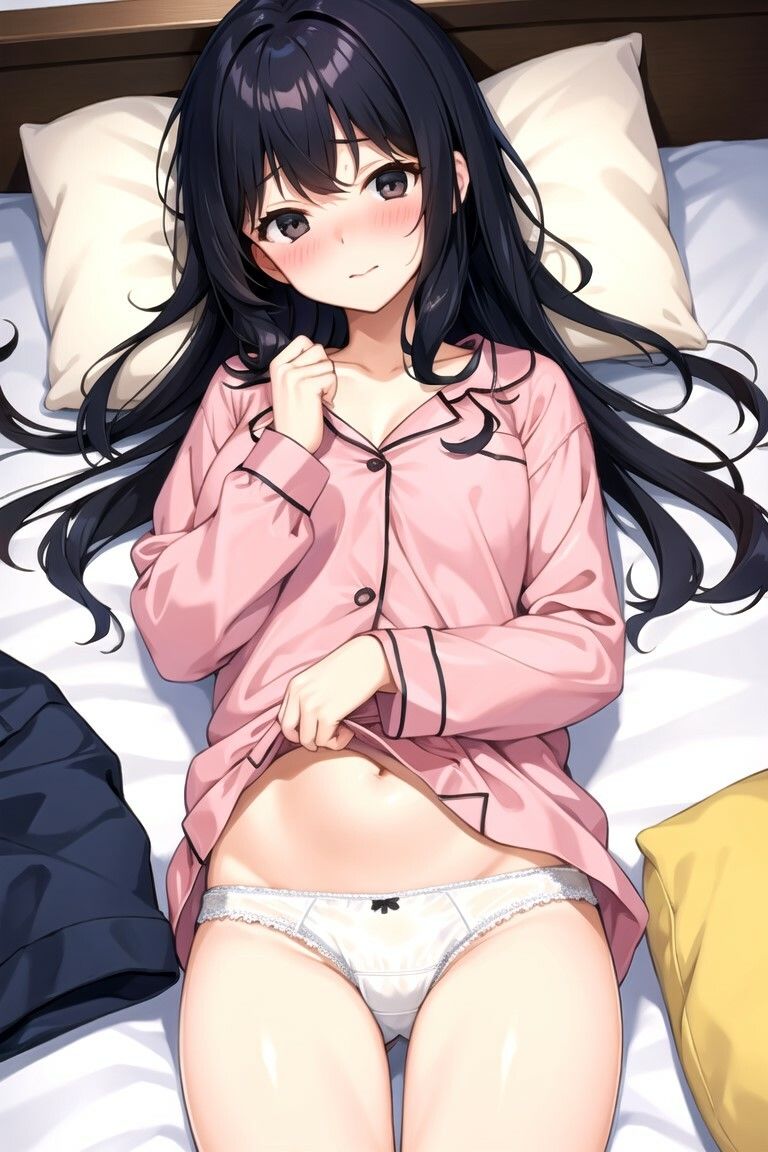 サンプル画像3:ベッドの上の清楚系黒髪美少女集(MSファンタジー) [d_360370]