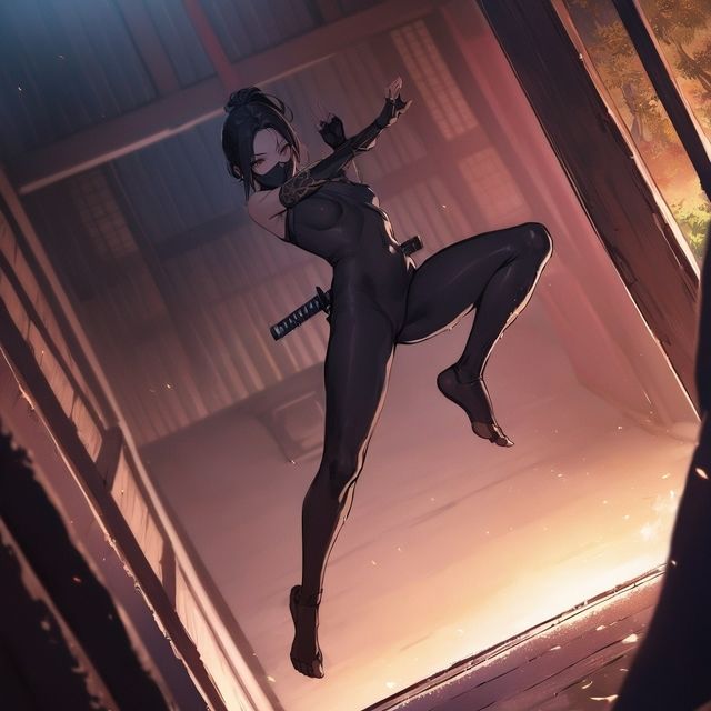 サンプル画像1:女忍者 vs 触手(A.IZEN) [d_360435]