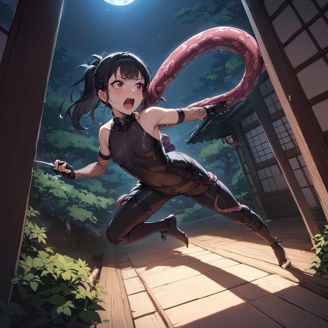 サンプル画像3:女忍者 vs 触手(A.IZEN) [d_360435]