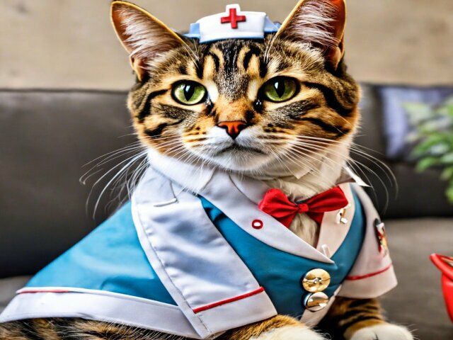 サンプル画像2:猫コスプレシリーズ 癒しのナース猫イラスト 心を温めるミャーズナースの物語(美伝プロジェクト) [d_360737]