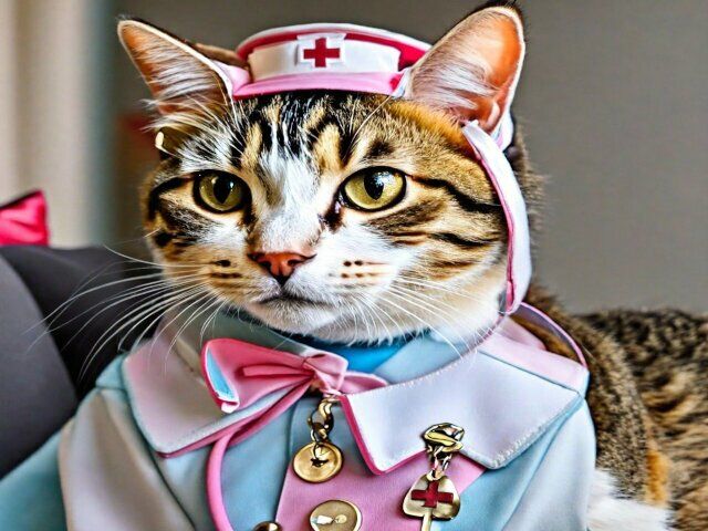 サンプル画像3:猫コスプレシリーズ 癒しのナース猫イラスト 心を温めるミャーズナースの物語(美伝プロジェクト) [d_360737]