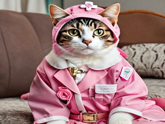 サンプル画像4:猫コスプレシリーズ 癒しのナース猫イラスト 心を温めるミャーズナースの物語(美伝プロジェクト) [d_360737]