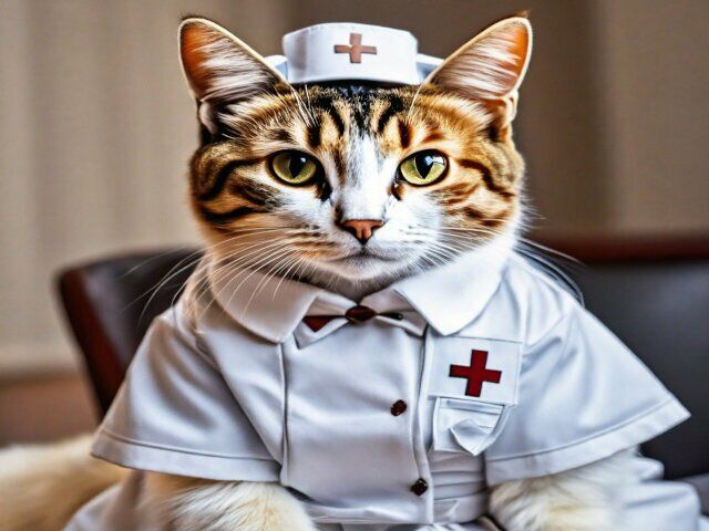 サンプル画像5:猫コスプレシリーズ 癒しのナース猫イラスト 心を温めるミャーズナースの物語(美伝プロジェクト) [d_360737]