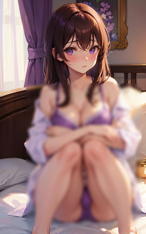 サンプル画像1:紫下着のしゃがみパンチラ(淫乱魔導士) [d_360744]