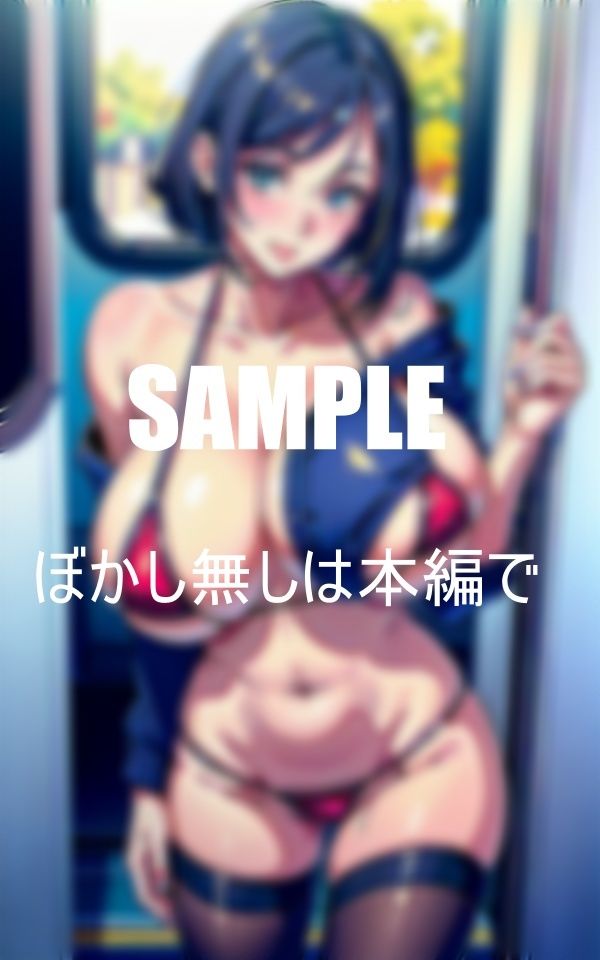 サンプル画像3:淫乱過ぎる水着痴女現る電車内で露出しまくる露出狂熟女たち男の肉棒味比べ(Lサークル) [d_360755]