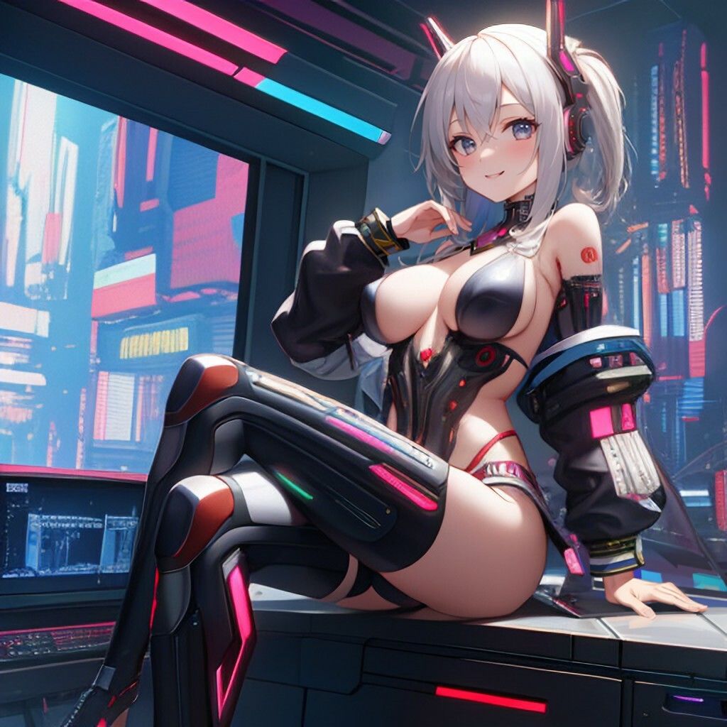 サンプル画像1:サイバーパンク風美少女さん(ほげふが) [d_360762]