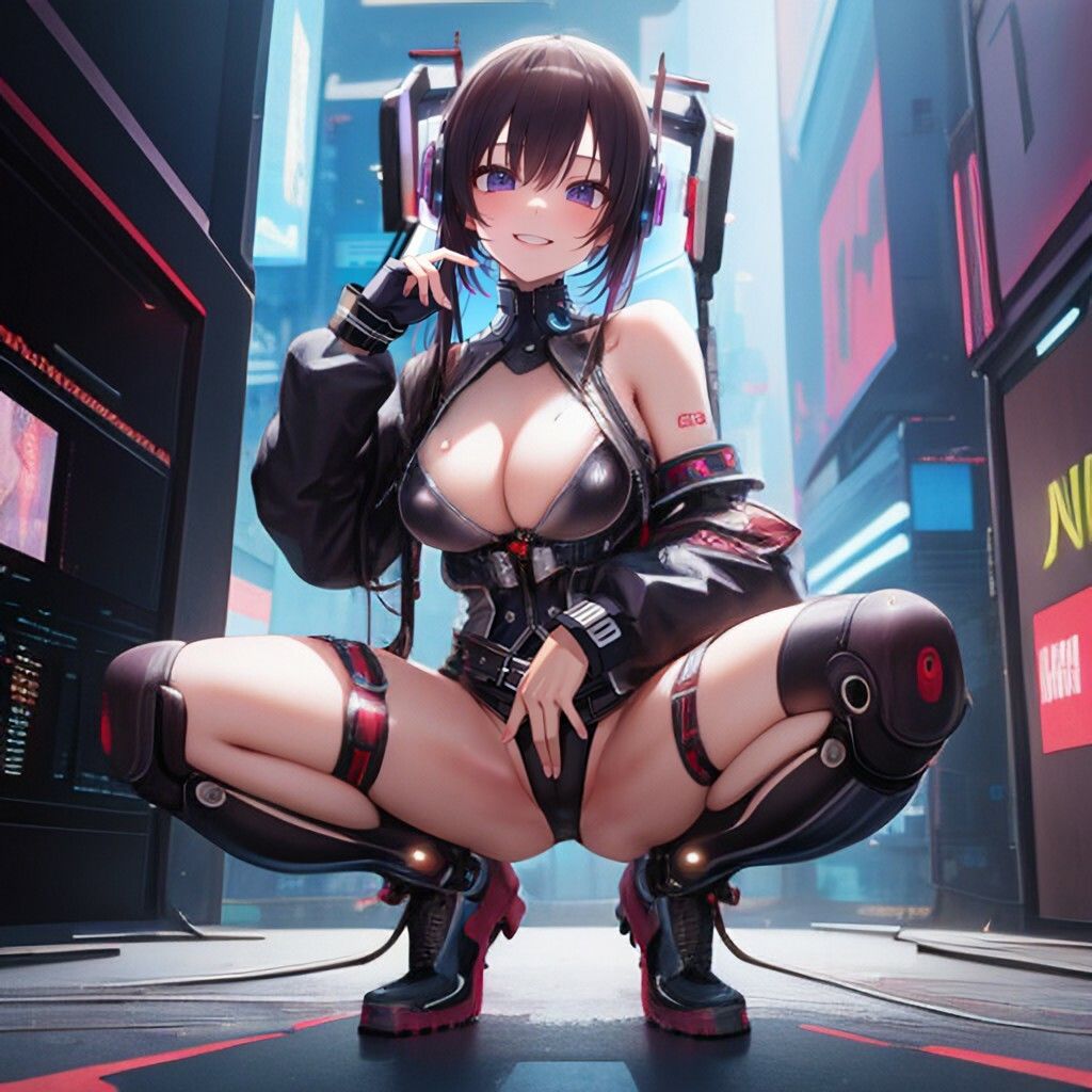 サンプル画像3:サイバーパンク風美少女さん(ほげふが) [d_360762]