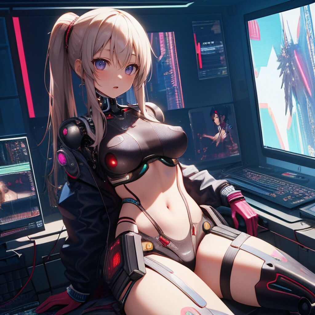 サンプル画像4:サイバーパンク風美少女さん(ほげふが) [d_360762]