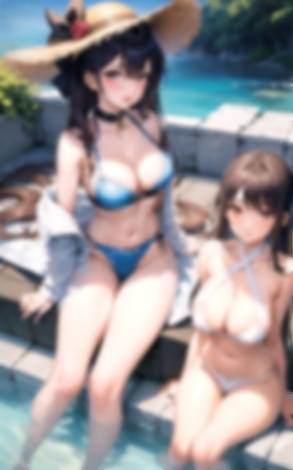 サンプル画像1:淫乱水着美女と高級プールで天国ハーレム(セクシーAI) [d_360869]