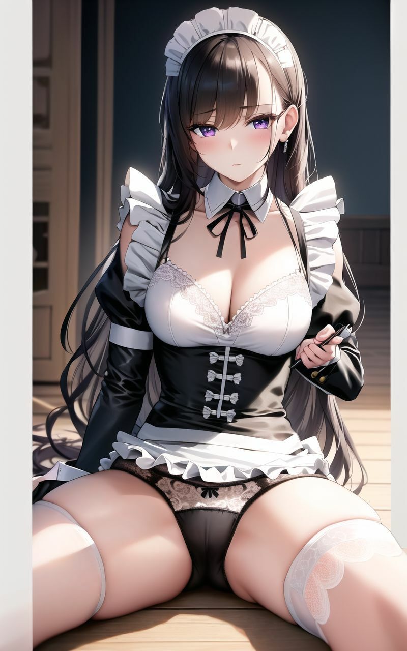 サンプル画像6:【超高画質グラビア写真集】メイドの下着。かわいい50枚〜2巻〜(キュートティーンズ【AI実写】) [d_360917]