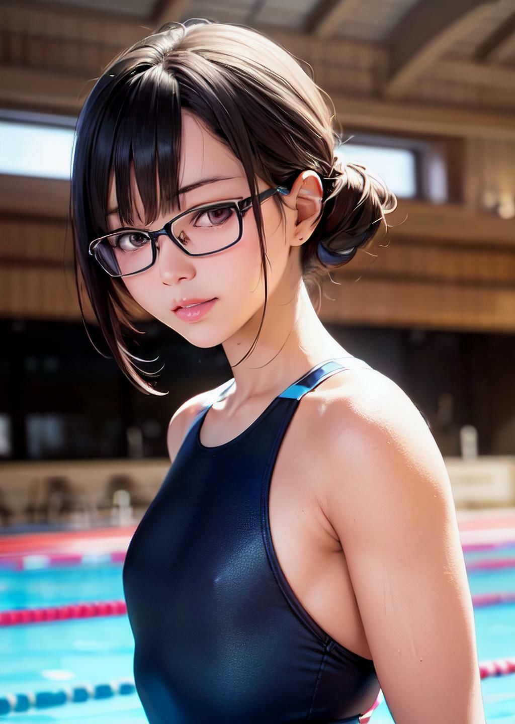 サンプル画像3:名門スイミングスクール全員脱衣！全200枚！女子スイマー100人の競泳水着を剥ぐ！！(自宅のカフカ) [d_360966]