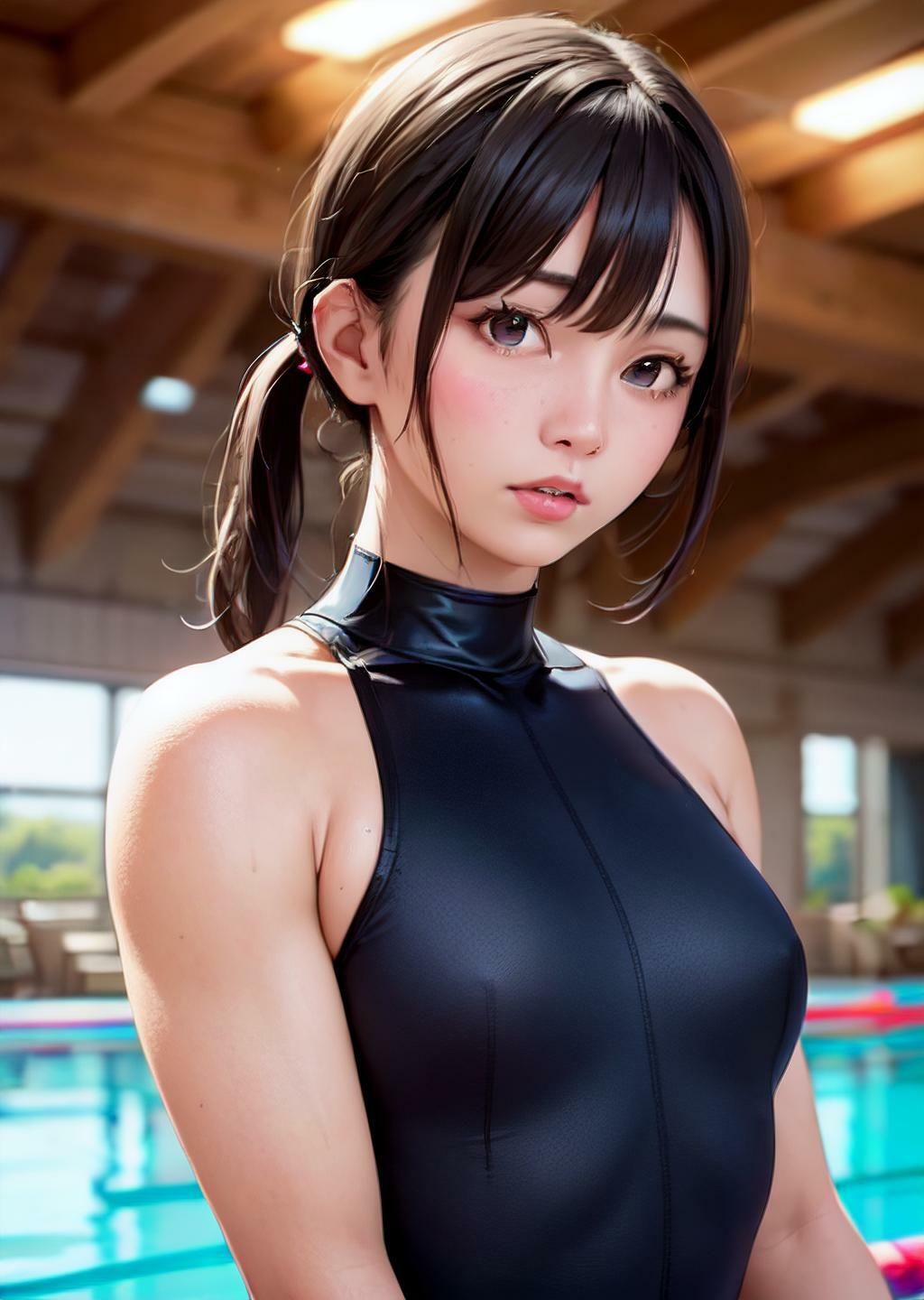 サンプル画像5:名門スイミングスクール全員脱衣！全200枚！女子スイマー100人の競泳水着を剥ぐ！！(自宅のカフカ) [d_360966]