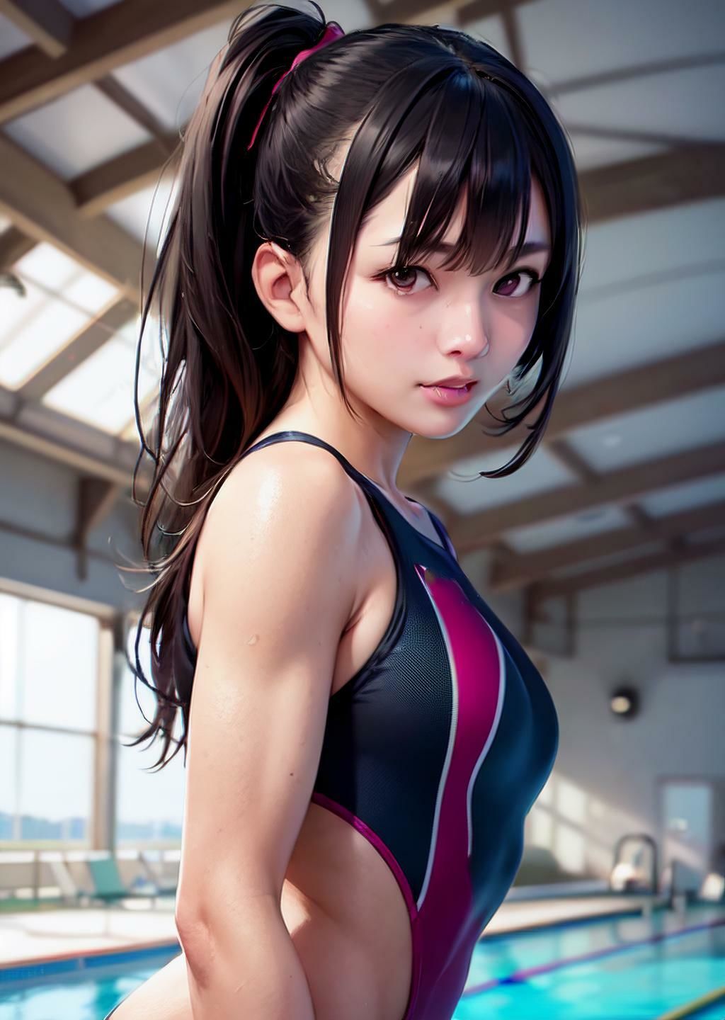 サンプル画像6:名門スイミングスクール全員脱衣！全200枚！女子スイマー100人の競泳水着を剥ぐ！！(自宅のカフカ) [d_360966]