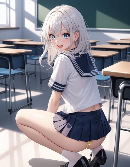 サンプル画像3:制服女子のしゃがみパンチラ(D.P.H.) [d_361060]