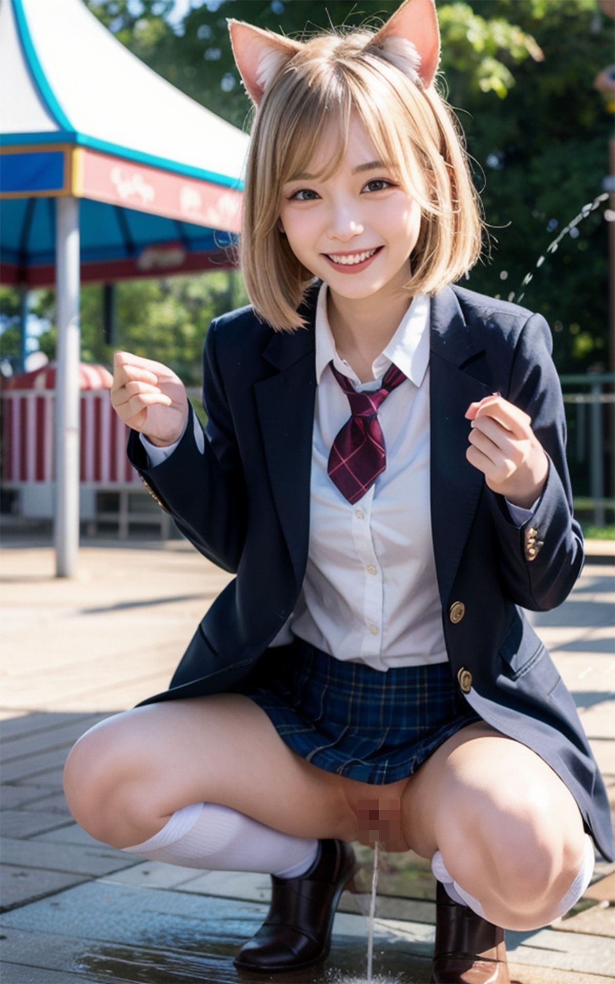 サンプル画像1:夢の国でおふざけおしっこ記念撮影！！ピースサイン＆無邪気な笑顔で大量放尿！！(sawamurajapan) [d_361138]