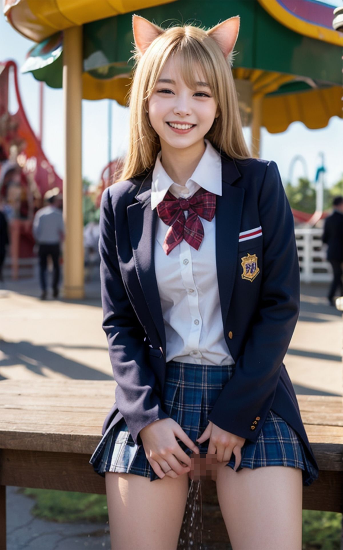 サンプル画像4:夢の国でおふざけおしっこ記念撮影！！ピースサイン＆無邪気な笑顔で大量放尿！！(sawamurajapan) [d_361138]