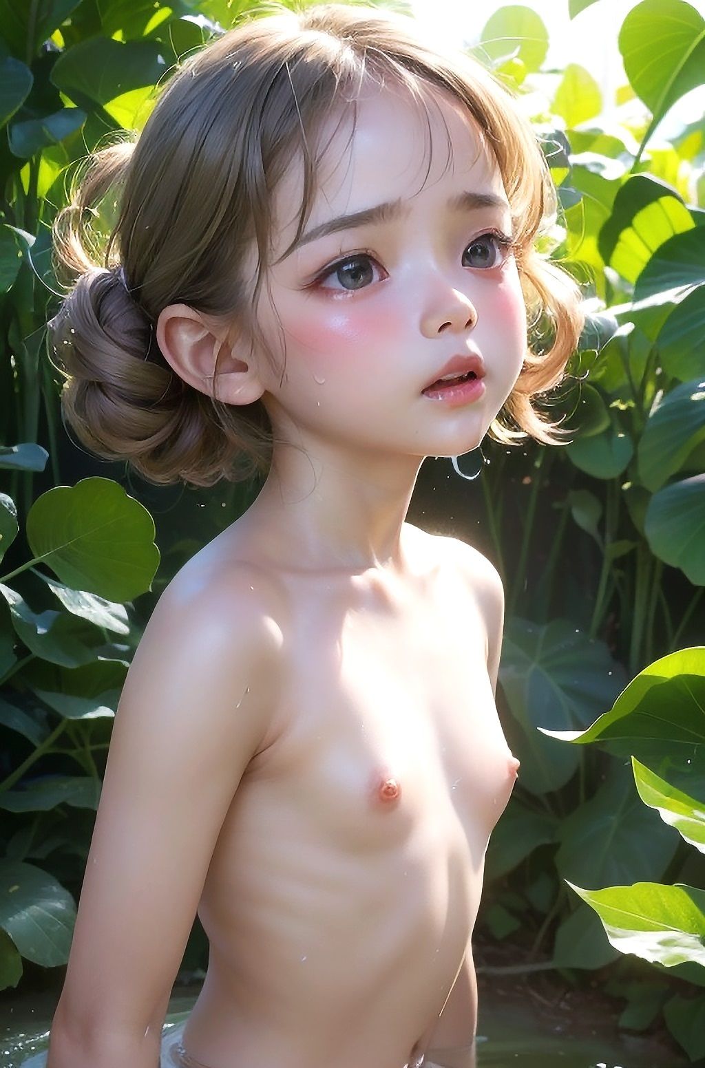 サンプル画像1:【大容量295枚】お外でハレンチ絡みつく、まとわりつく…成人済合法〇リ(うぉえとぴあ) [d_361173]