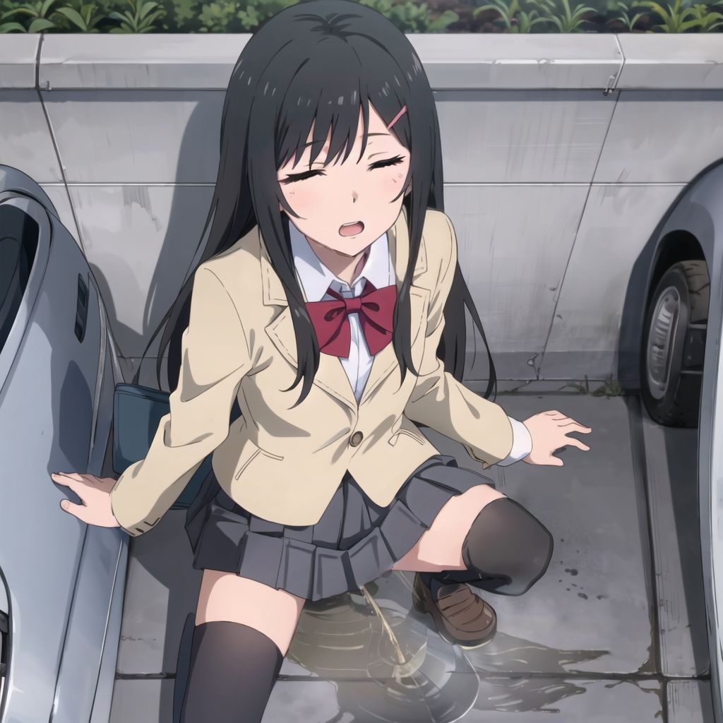 サンプル画像1:見られちゃった…野外おしっこ女子◯生2（アニメ絵）(AZワークス) [d_361513]