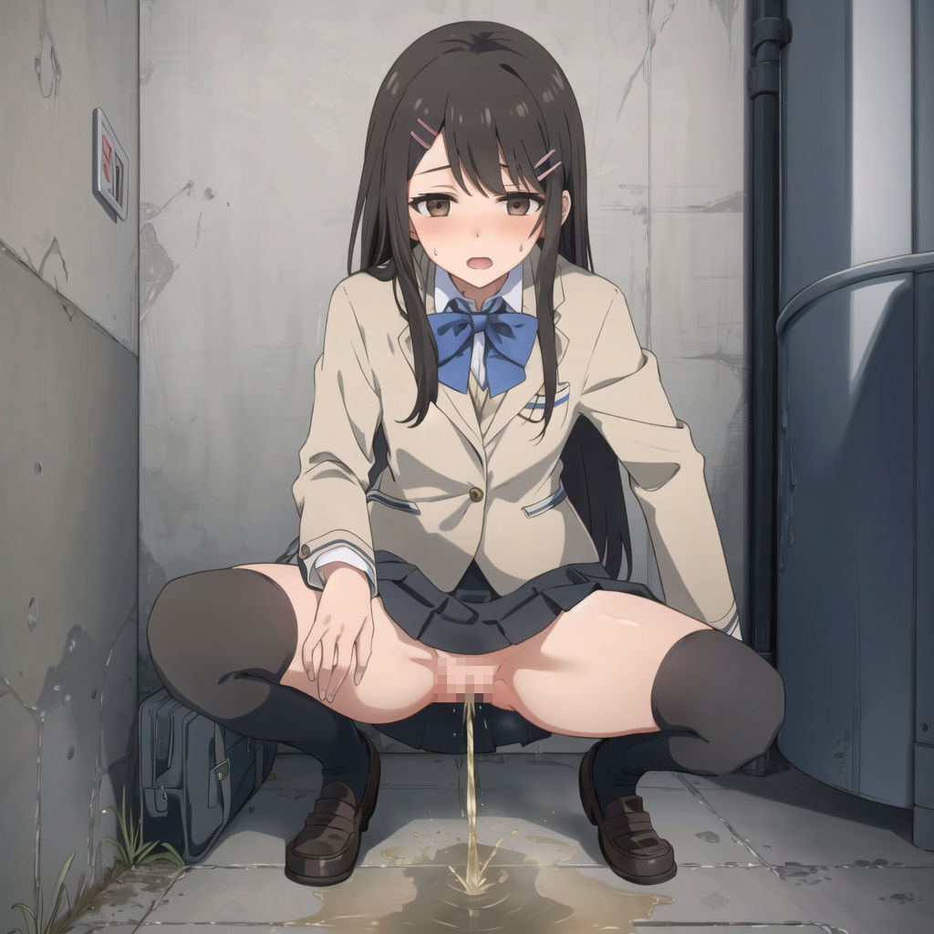 サンプル画像4:見られちゃった…野外おしっこ女子◯生2（アニメ絵）(AZワークス) [d_361513]